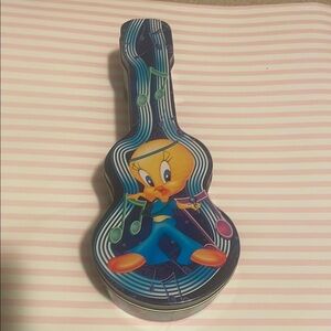 Tweety Bird Guitar-Shaped Tin Box